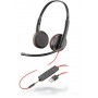 POLY Blackwire C3225 Cuffia Padiglione auricolare Connettore 3.5 mm USB tipo A Nero (209747-201)