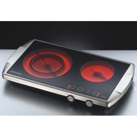 Rommelsbacher CT 3400/E piano cottura Nero, Acciaio inossidabile Superficie piana Ceramica 2 Fornello(i) (CT 3400/E)