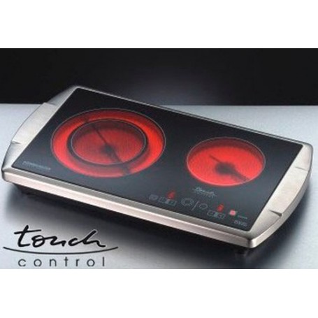 Rommelsbacher CT 3403/TC piano cottura Nero, Acciaio inossidabile Superficie piana Ceramica 2 Fornello(i) (CT 3403/TC)