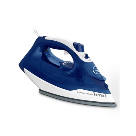 Tefal FV2838E0 ferro da stiro Ferro da stiro a secco e a vapore Cerilium soleplate 2400 W Blu, Bianco (FV2838E0)