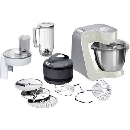 Bosch MUM58L20 robot da cucina 1000 W 3,9 L Grigio, Acciaio inossidabile, Bianco (MUM58L20)