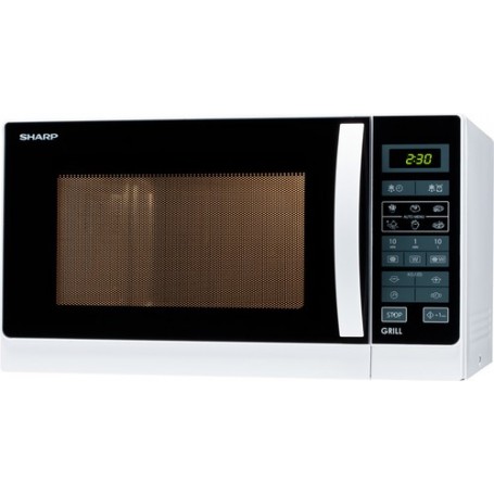 Sharp Home Appliances R-742WW forno a microonde Superficie piana Microonde con grill 25 L 900 W Nero, Bianco (R-742WW)