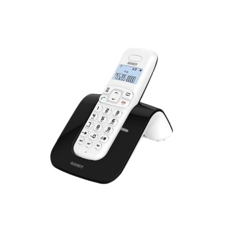 Saiet SLIDE Telefono DECT Identificatore di chiamata Nero, Bianco (13500785)