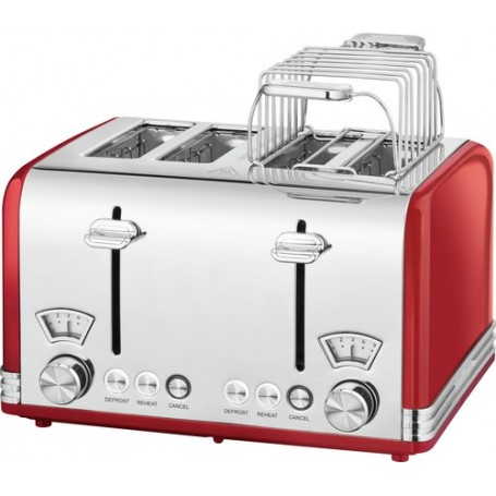 Bomann PC-TA 1194 4 fetta/e 1630 W Rosso, Acciaio (501194)