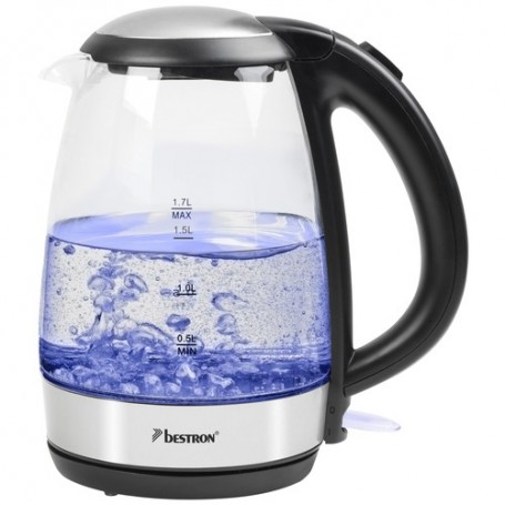 Bestron AWK780G bollitore elettrico 1,7 L 2200 W Nero, Argento (AWK780G)