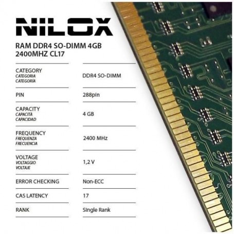RAM DDR4 SO-DIMM 4GB 2400MHZ CL17 (NXS42400M1C17)