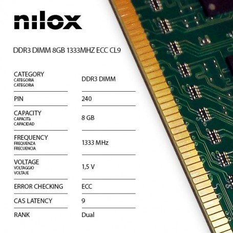 RAM DDR3 DIMM 8GB 1333MHZ ECC CL9 (NXD81333M1C9E)