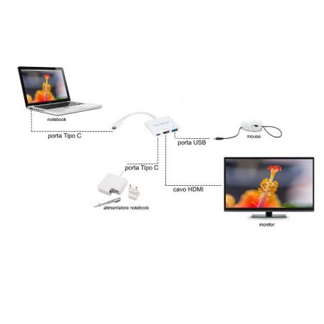 HUB TYPE C HDMI-USB 3.0-USB-C POWER (NX-LKADAT119)