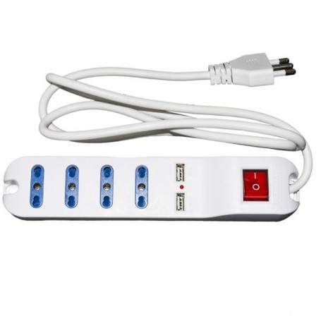 MULTIPRESA 4 PRESE ITA + 2 USB (NXMPW4USB)