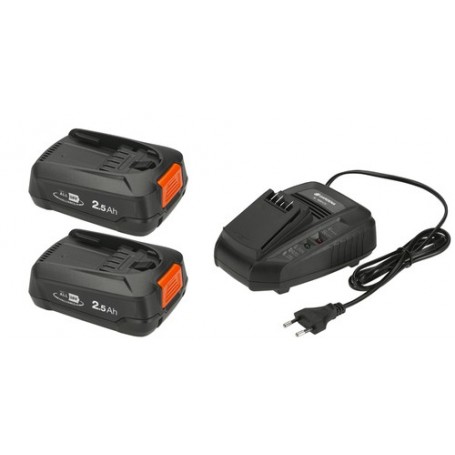 Gardena P4A 2 x PBA 18V/45 + AL 1830 CV Set batteria e caricabatterie (14907-20)