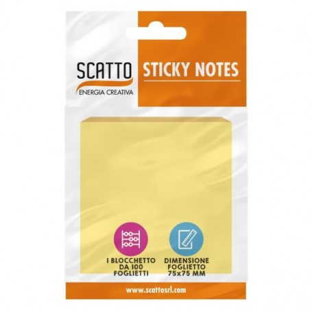 STICKY NOTES 7.5X7.5CM GIALLO PAST (MT7575-G)