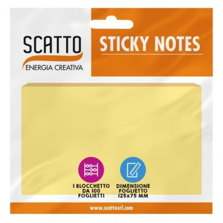 STICKY NOTES 12.5X7.5CM GIALLO PAST (MT75125-G)
