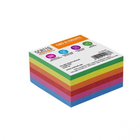 CUBO FOGLIETTI INCOLLATI COLORATI (586-ASS)
