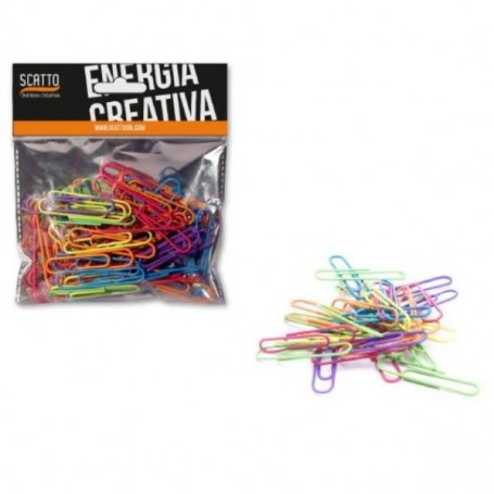 CONF60PZ FERMAGLI 50MM COL.FLUO (147S)