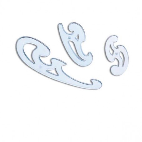 KIT 3 CURVILINEE COL. AZZURRO TRASP (29012)