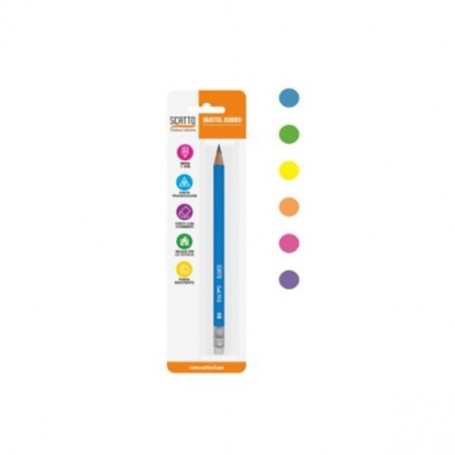 MATITA JUMBO HB C/GOMMA COL.ASS. (913)