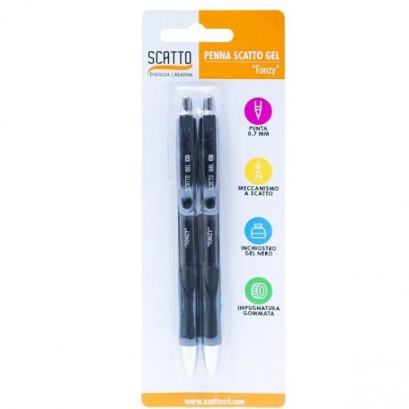 CF2PZ PENNA A SCATTO GEL 0 7MM NERO (594-03)