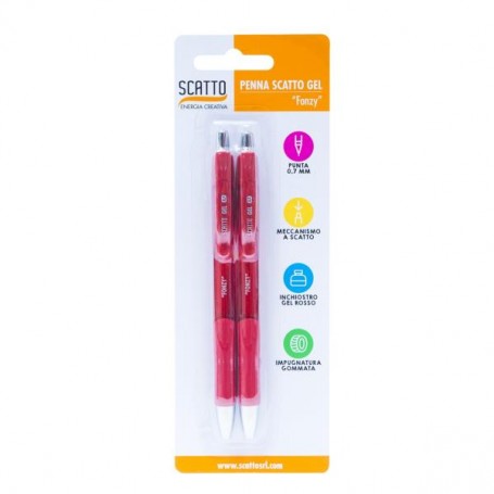 CF2PZ PENNA  SCATTO GEL 0 7MM ROSSO (594-02)