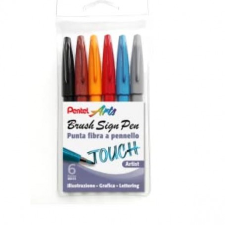 SIGN PEN BRUSH TASCHINA 6PZ-BASIC (0022050)