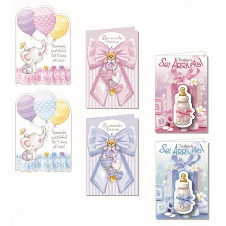 CF12 BIGLIETTI NASCITA ASSORTITI (868484)