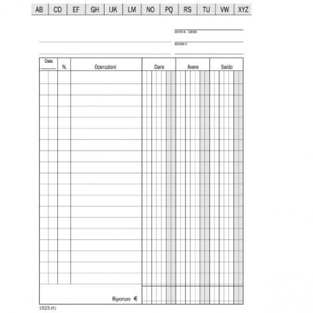 CF100 SCHEDE DARE/AVERE/SALDO 17X12 (DU152300000)
