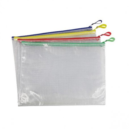 BUSTE PLAST A4 CON ZIP COL ASS (B509009)