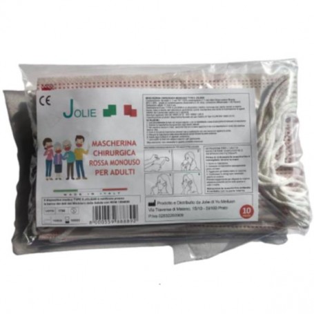 CF10MASCHERINE TIPO2 ROSSA (MASKJOLIE88ROSSA)