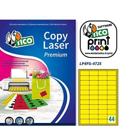 ETICH.FLUO GIALLE DIAM.47 5X25 5 S. (LP4FG-4725)