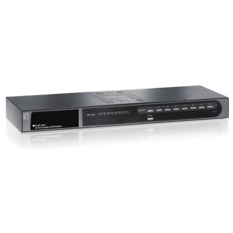 LevelOne KVM-0831 switch per keyboard-video-mouse (kvm) Montaggio rack Nero, Grigio (KVM-0831)