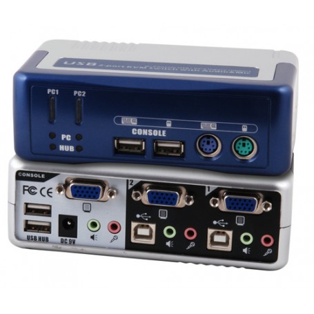 EFB Elektronik EB942 switch per keyboard-video-mouse (kvm) Blu, Argento (EB942)