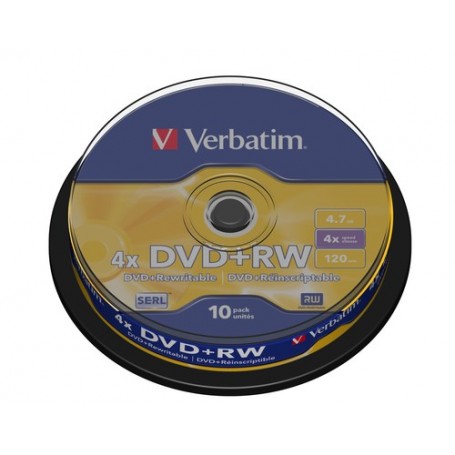 Verbatim DVD+RW Matt Silver 4,7 GB 10 pz (43488)