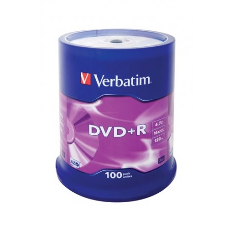 Verbatim DVD+R Matt Silver 4,7 GB 100 pz (43551)