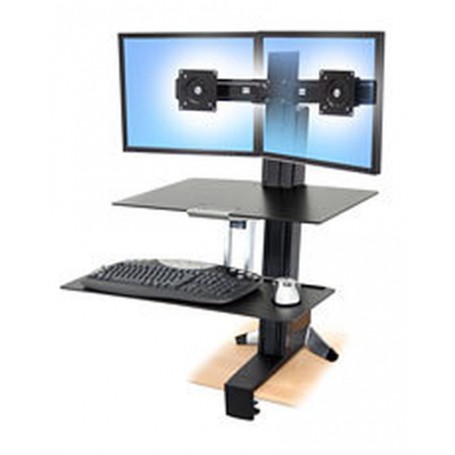 Ergotron WorkFit-S, Dual with Worksurface+ Nero Supporto multimediale (33-349-200)