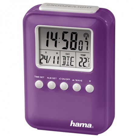 Hama "Fashion" Radio Controlled Alarm Clock Sveglia digitale Porpora (00104957)
