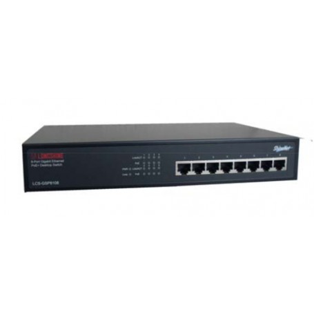 Longshine LCS-GSP8108 switch di rete Gigabit Ethernet (10/100/1000) Supporto Power over Ethernet (PoE) Nero (LCS-GSP8108)