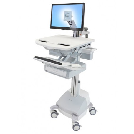 Ergotron StyleView Alluminio, Grigio, Bianco Pannello piatto Carrello multimediale (SV44-1211-2)