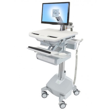 Ergotron StyleView Alluminio, Grigio, Bianco Pannello piatto Carrello multimediale (SV44-1212-2)