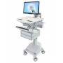 Ergotron StyleView Alluminio, Grigio, Bianco Pannello piatto Carrello multimediale (SV44-1221-2)