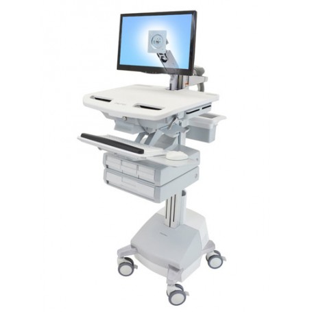 Ergotron StyleView Alluminio, Grigio, Bianco Pannello piatto Carrello multimediale (SV44-1241-2)