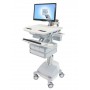 Ergotron StyleView Alluminio, Grigio, Bianco Pannello piatto Carrello multimediale (SV44-1241-2)
