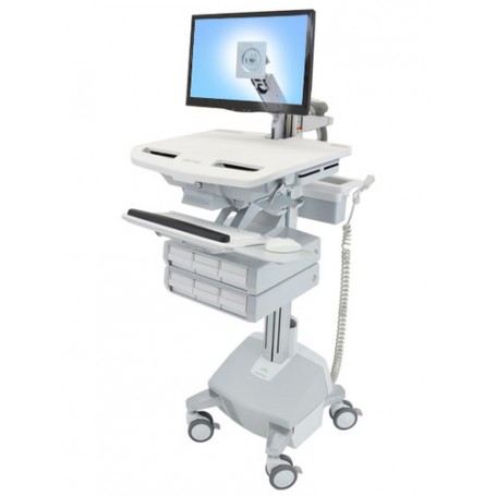 Ergotron StyleView Alluminio, Grigio, Bianco Pannello piatto Carrello multimediale (SV44-1262-2)