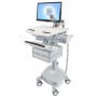 Ergotron StyleView Alluminio, Grigio, Bianco Pannello piatto Carrello multimediale (SV44-1262-2)