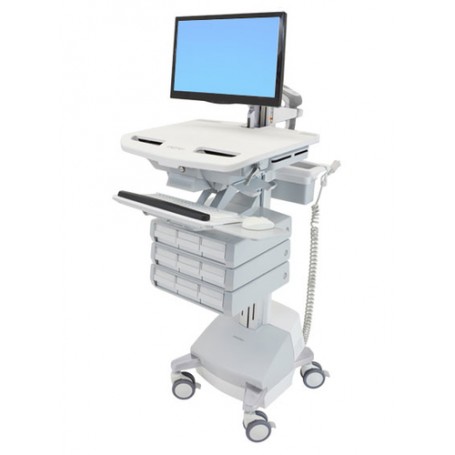 Ergotron StyleView Alluminio, Grigio, Bianco Pannello piatto Carrello multimediale (SV44-1291-2)