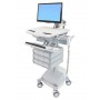 Ergotron StyleView Alluminio, Grigio, Bianco Pannello piatto Carrello multimediale (SV44-1291-2)