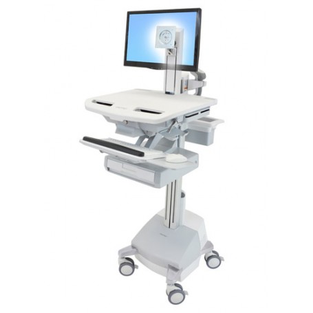 Ergotron StyleView Alluminio, Grigio, Bianco Pannello piatto Carrello multimediale (SV44-1311-2)