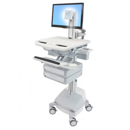 Ergotron StyleView Alluminio, Grigio, Bianco Pannello piatto Carrello multimediale (SV44-1321-2)