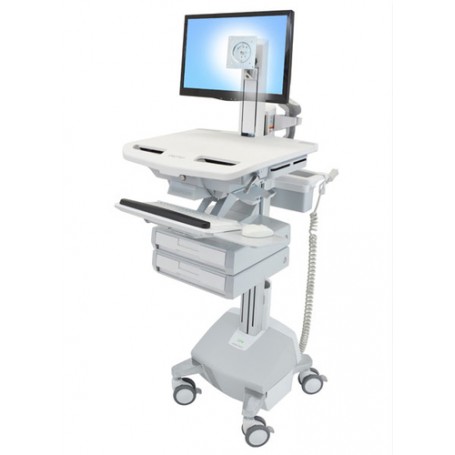 Ergotron StyleView Alluminio, Grigio, Bianco Pannello piatto Carrello multimediale (SV44-1322-2)