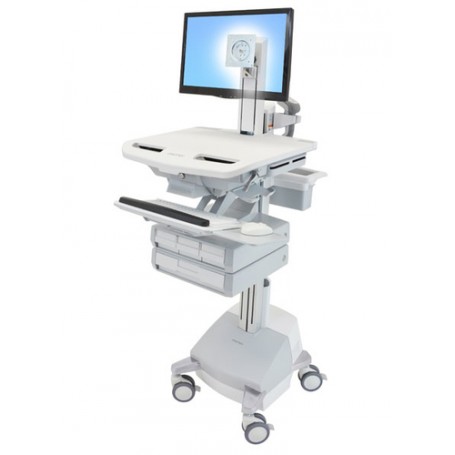 Ergotron StyleView Alluminio, Grigio, Bianco Pannello piatto Carrello multimediale (SV44-1341-2)