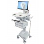 Ergotron StyleView Alluminio, Grigio, Bianco Pannello piatto Carrello multimediale (SV44-1342-2)