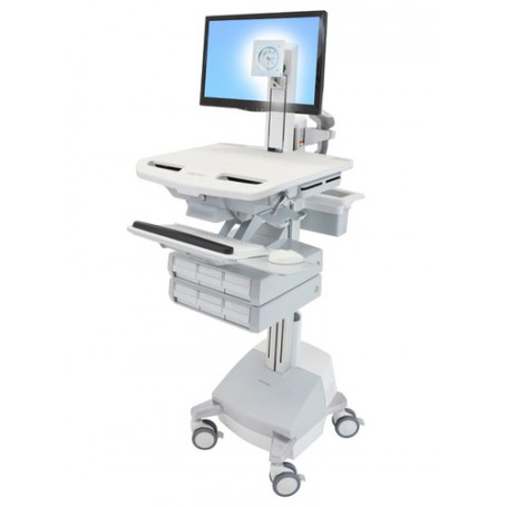 Ergotron StyleView Alluminio, Grigio, Bianco Pannello piatto Carrello multimediale (SV44-1361-2)